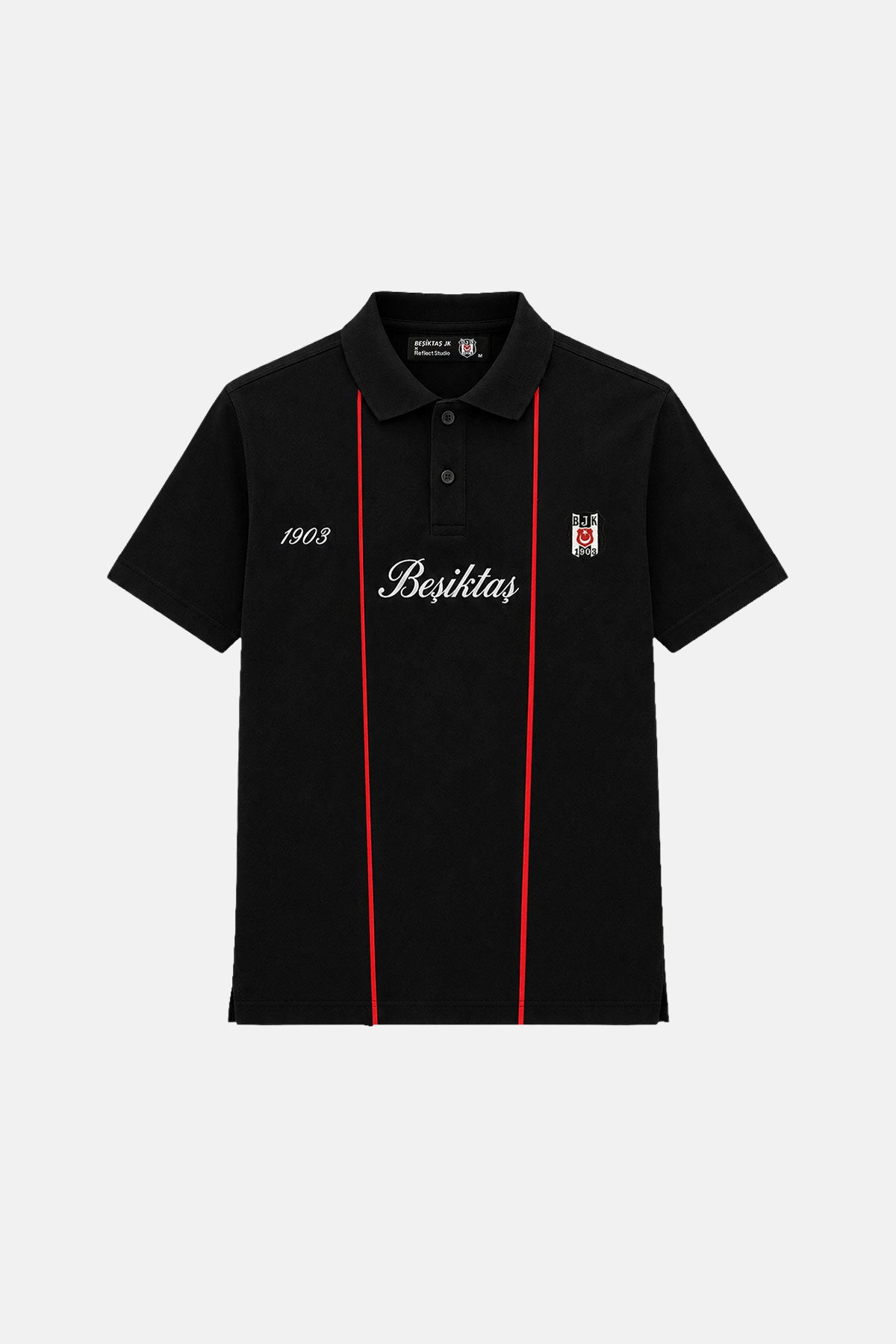 Beşiktaş 1903 Şeritli Polo T-shirt - Siyah