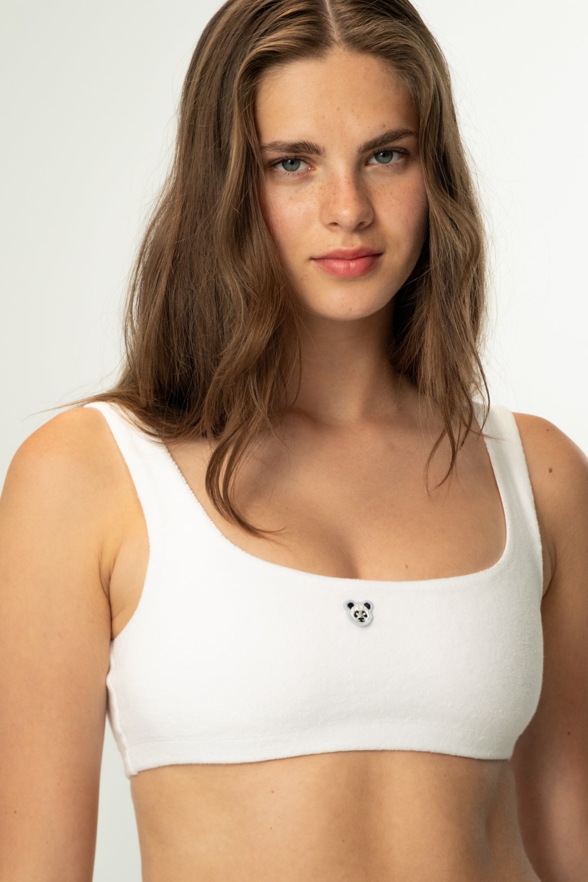Panda Terry Bra - Beyaz