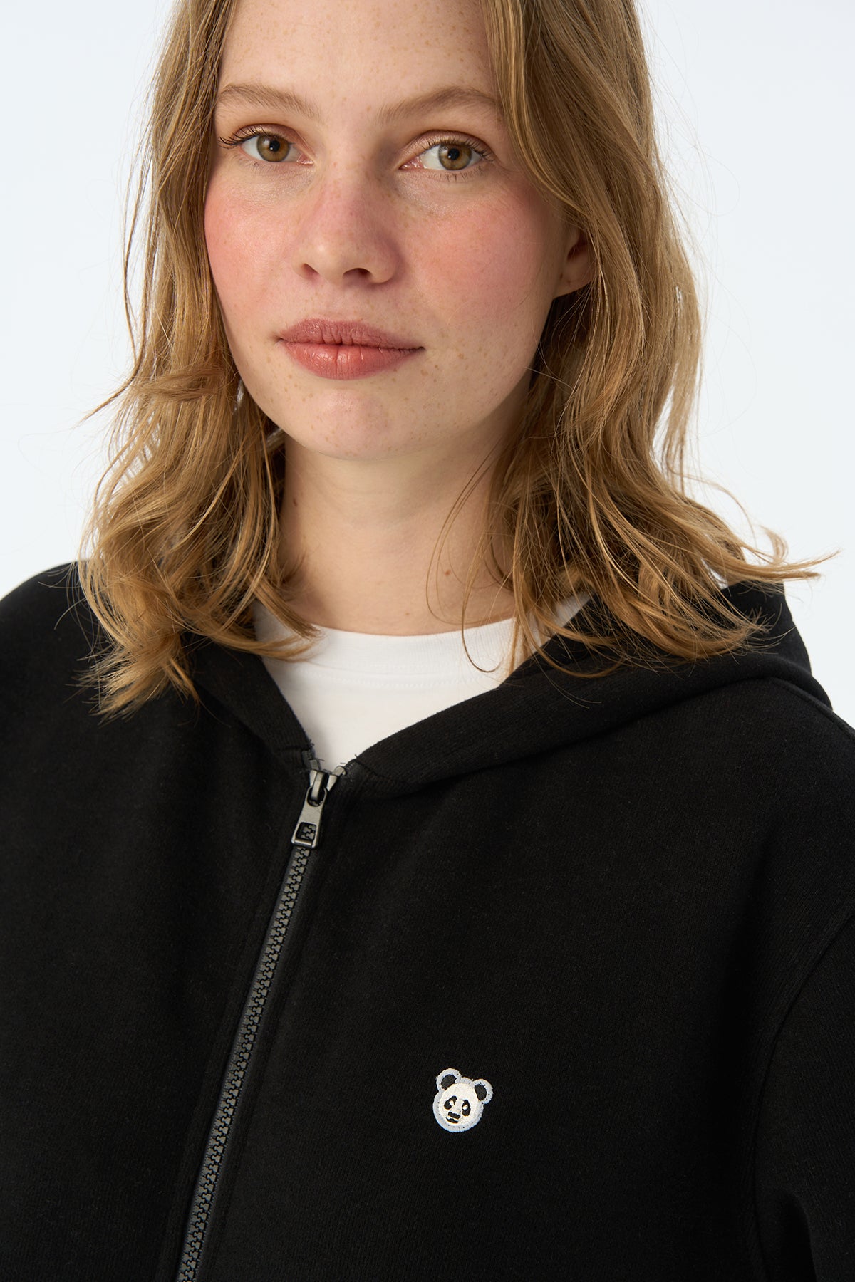 Panda SuperSoft Full Zip Hoodie - Siyah - Görsel 3