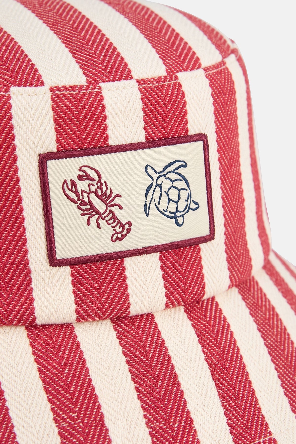 Resort Herringbone Bucket Hat - Kırmızı - Görsel 2