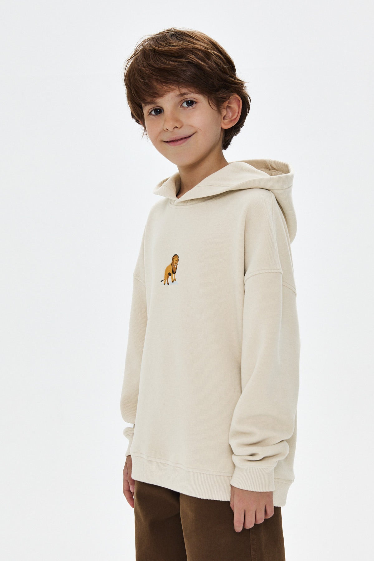 Aslan SuperSoft Çocuk Hoodie - Parşömen Bej - Görsel 2