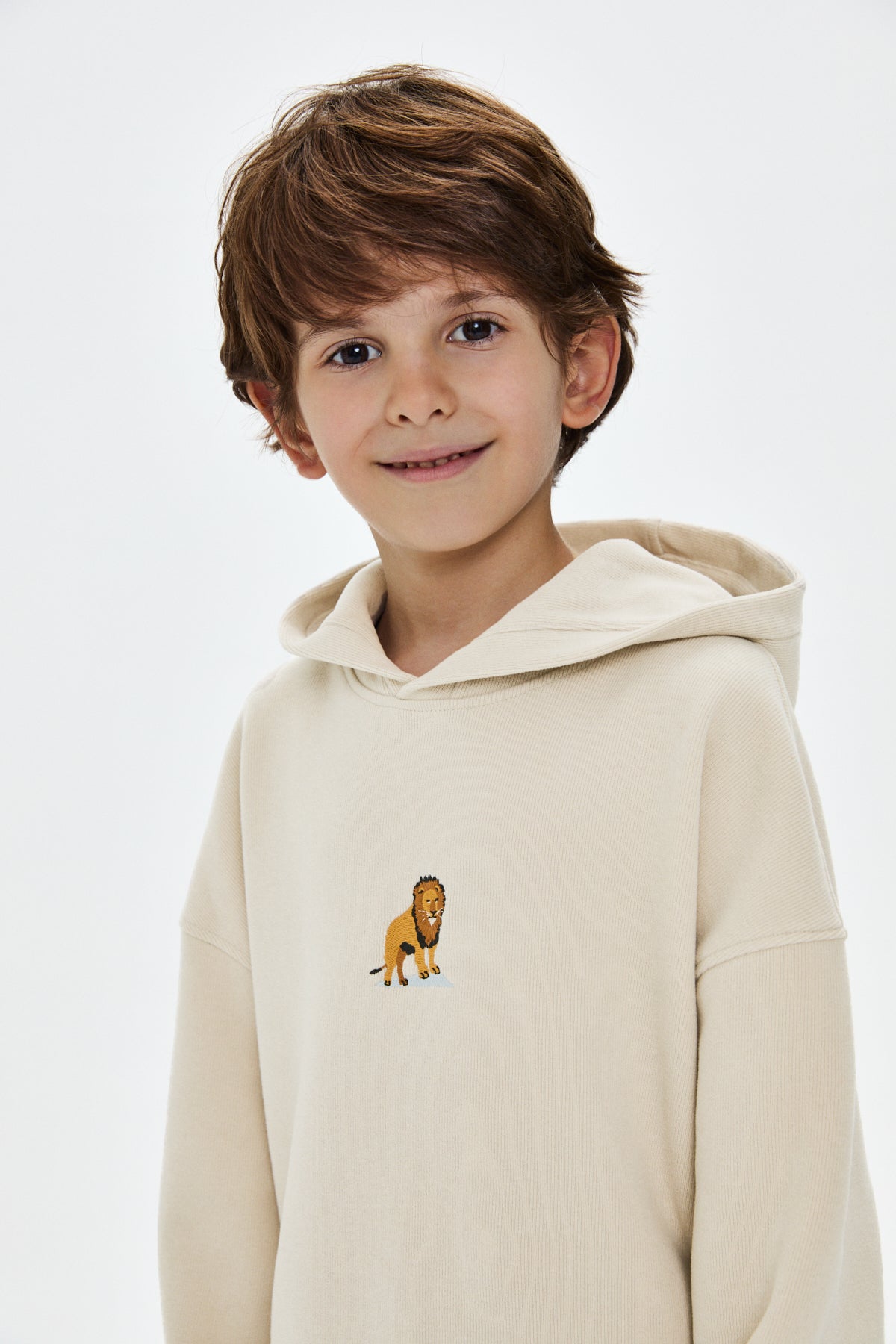 Aslan SuperSoft Çocuk Hoodie - Parşömen Bej - Görsel 3