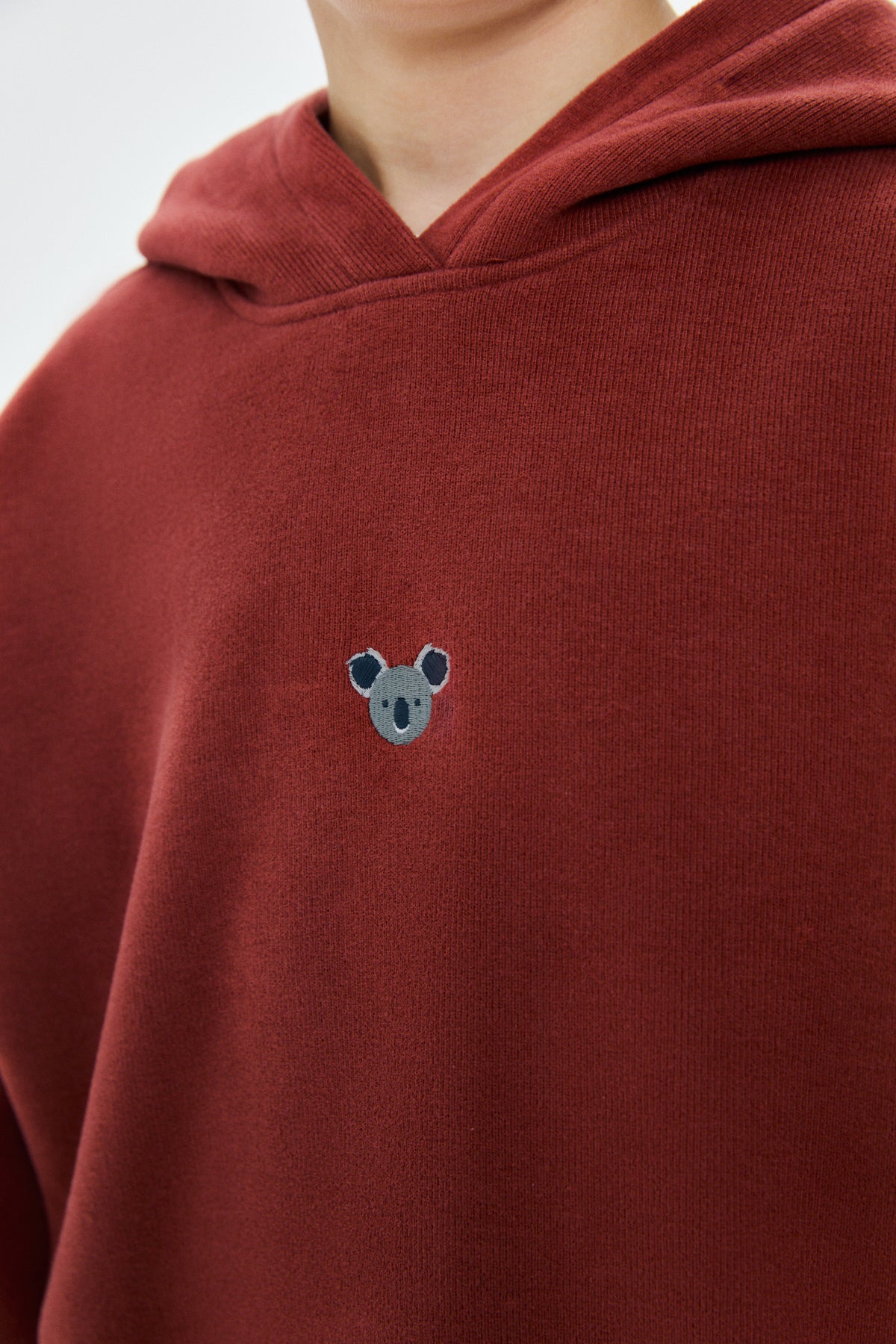 Koala SuperSoft Çocuk Cepli Hoodie - Kiremit - Görsel 2