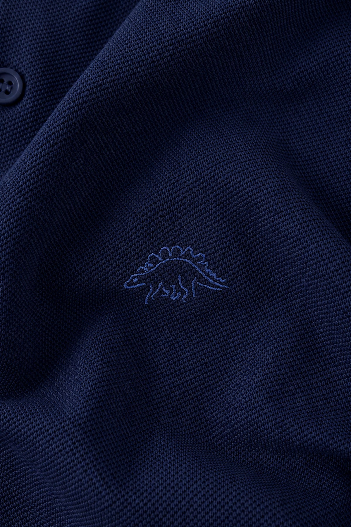 Sırtı Plakalı Dinozor Polo T-shirt - Lacivert - Görsel 2