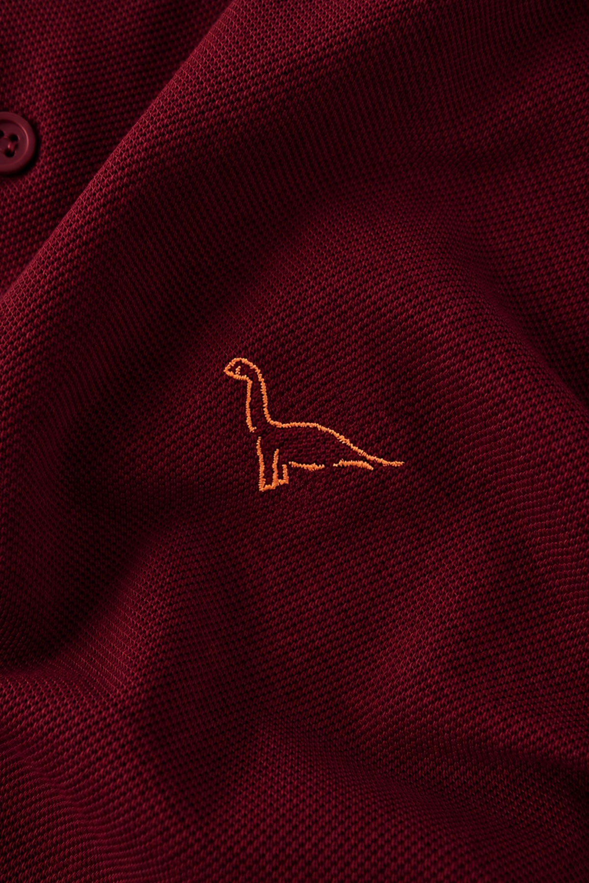 Uzun Boyunlu Dinozor Polo T-shirt - Bordo - Görsel 2