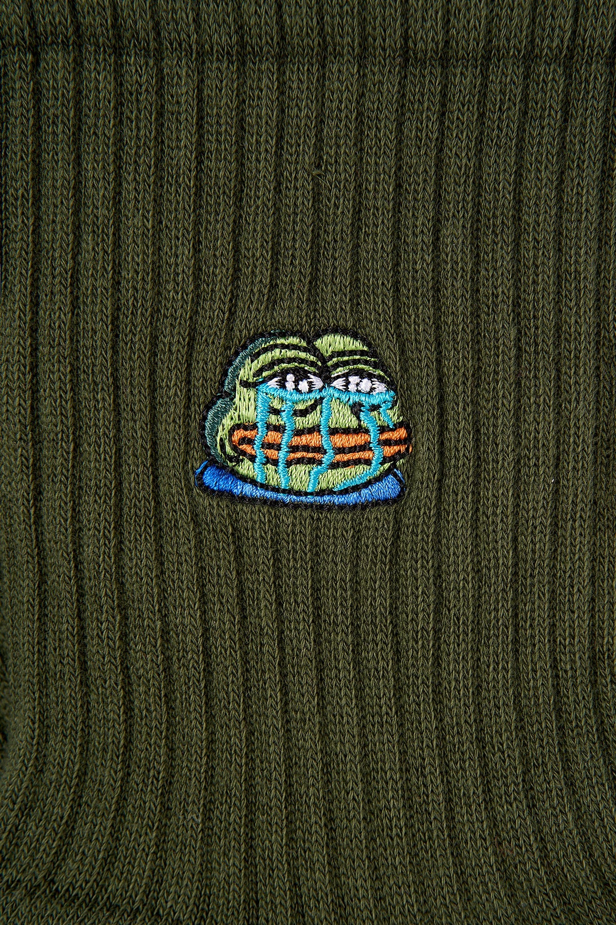 Crying Pepe Havlu Çorap - Yeşil - Görsel 4