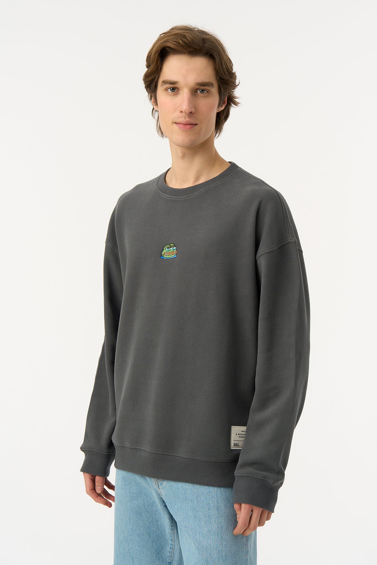 Crying Pepe SuperSoft Sweatshirt - Antrasit - Görsel 3