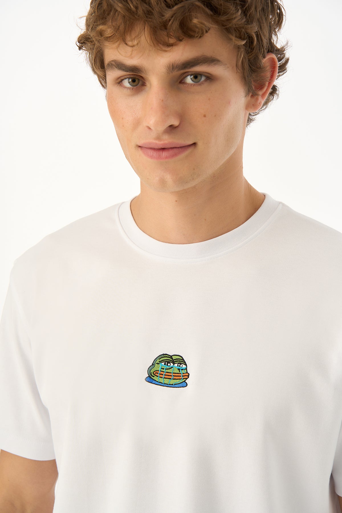Crying Pepe Premium T-shirt - Beyaz - Görsel 5