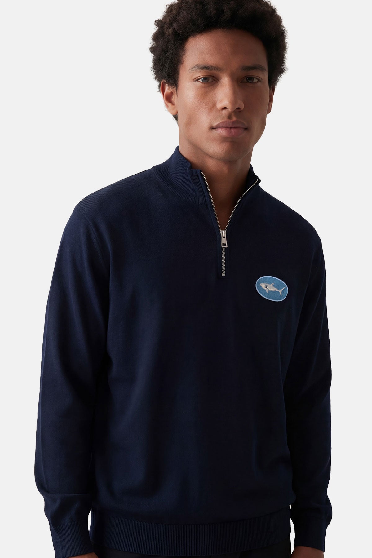 Büyük Beyaz Köpekbalığı SuperSoft Quarter-Zip Sweatshirt - Lacivert - Görsel 3