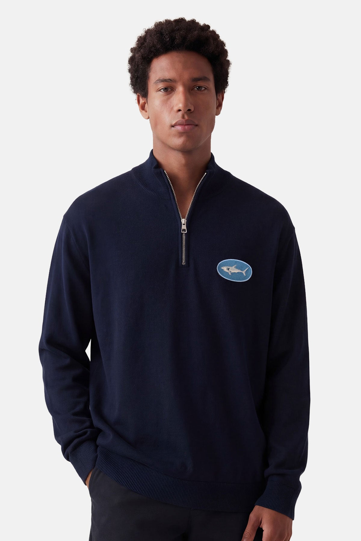 Büyük Beyaz Köpekbalığı SuperSoft Quarter-Zip Sweatshirt - Lacivert - Görsel 4