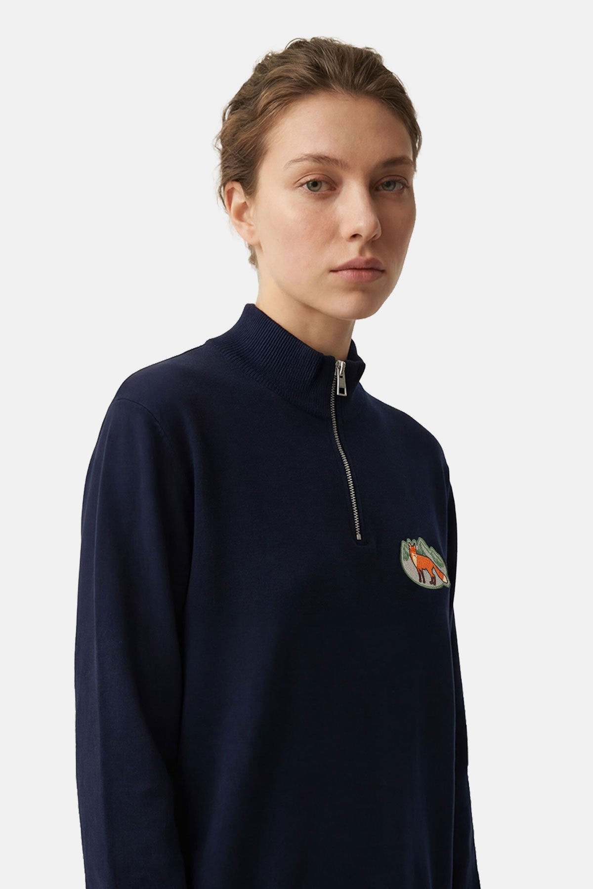 Kızıl Tilki SuperSoft Quarter-Zip Sweatshirt - Lacivert - Görsel 5