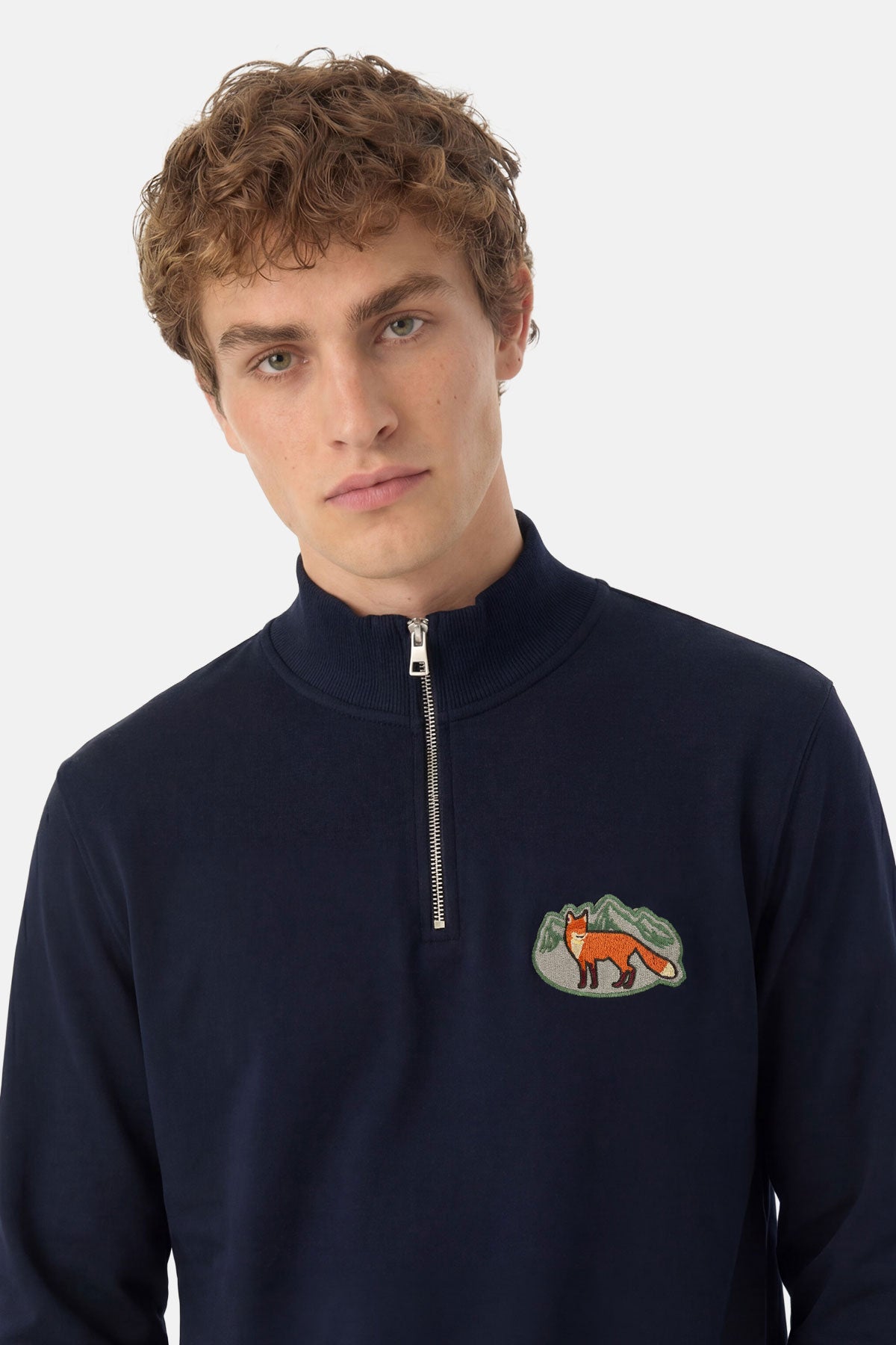Kızıl Tilki SuperSoft Quarter-Zip Sweatshirt - Lacivert - Görsel 3