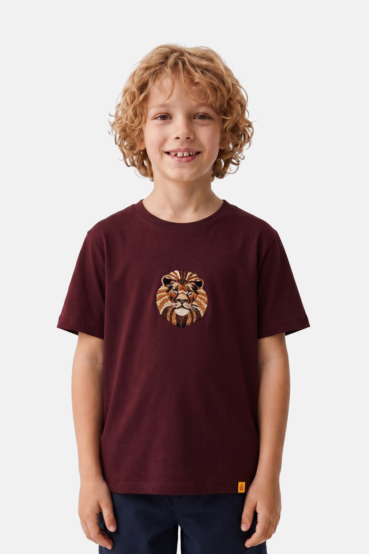 Aslan Premium Çocuk T-shirt - Bordo - Görsel 5