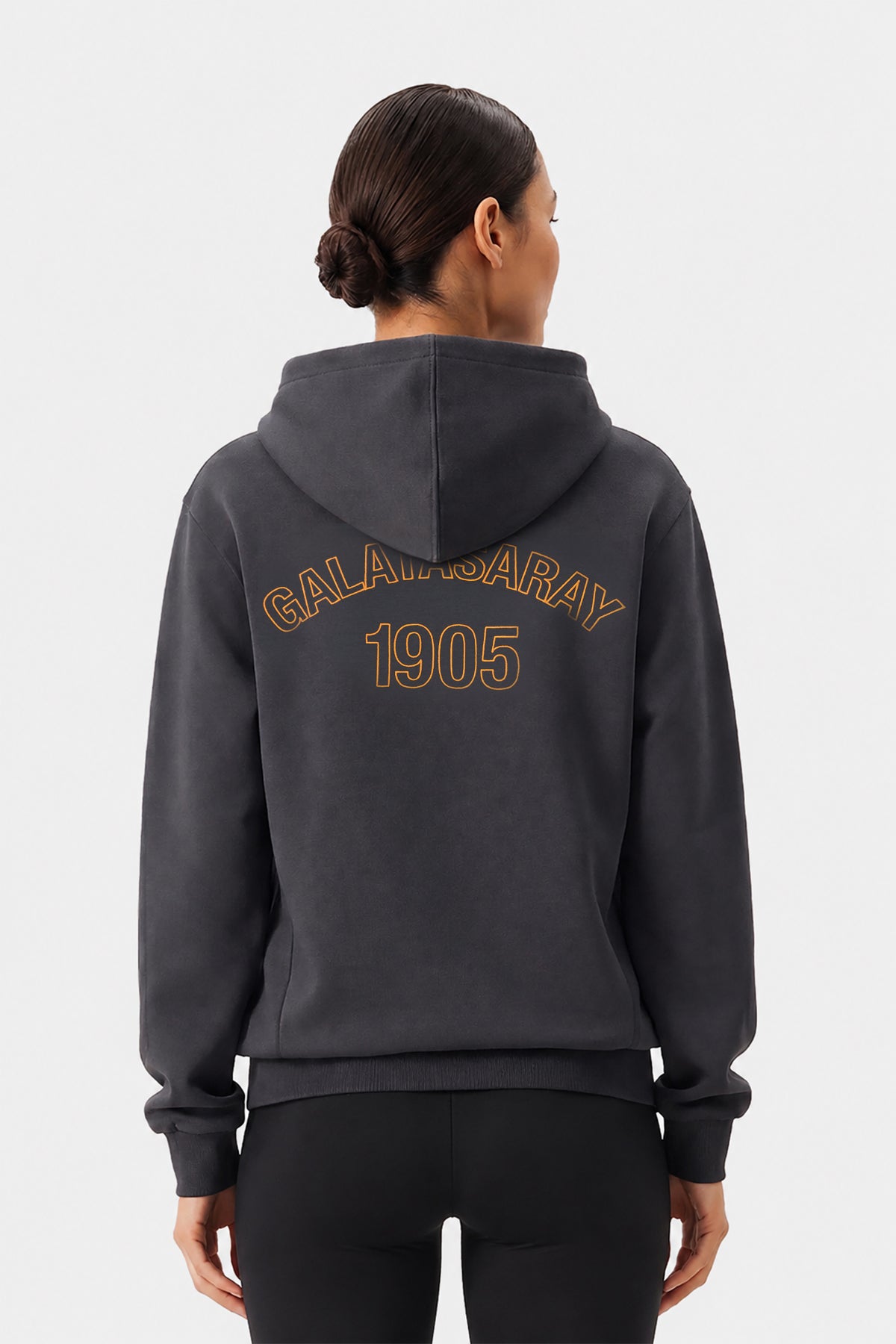 Galatasaray 1905 Fermuarlı Kadın Hoodie - Antrasit - Görsel 2