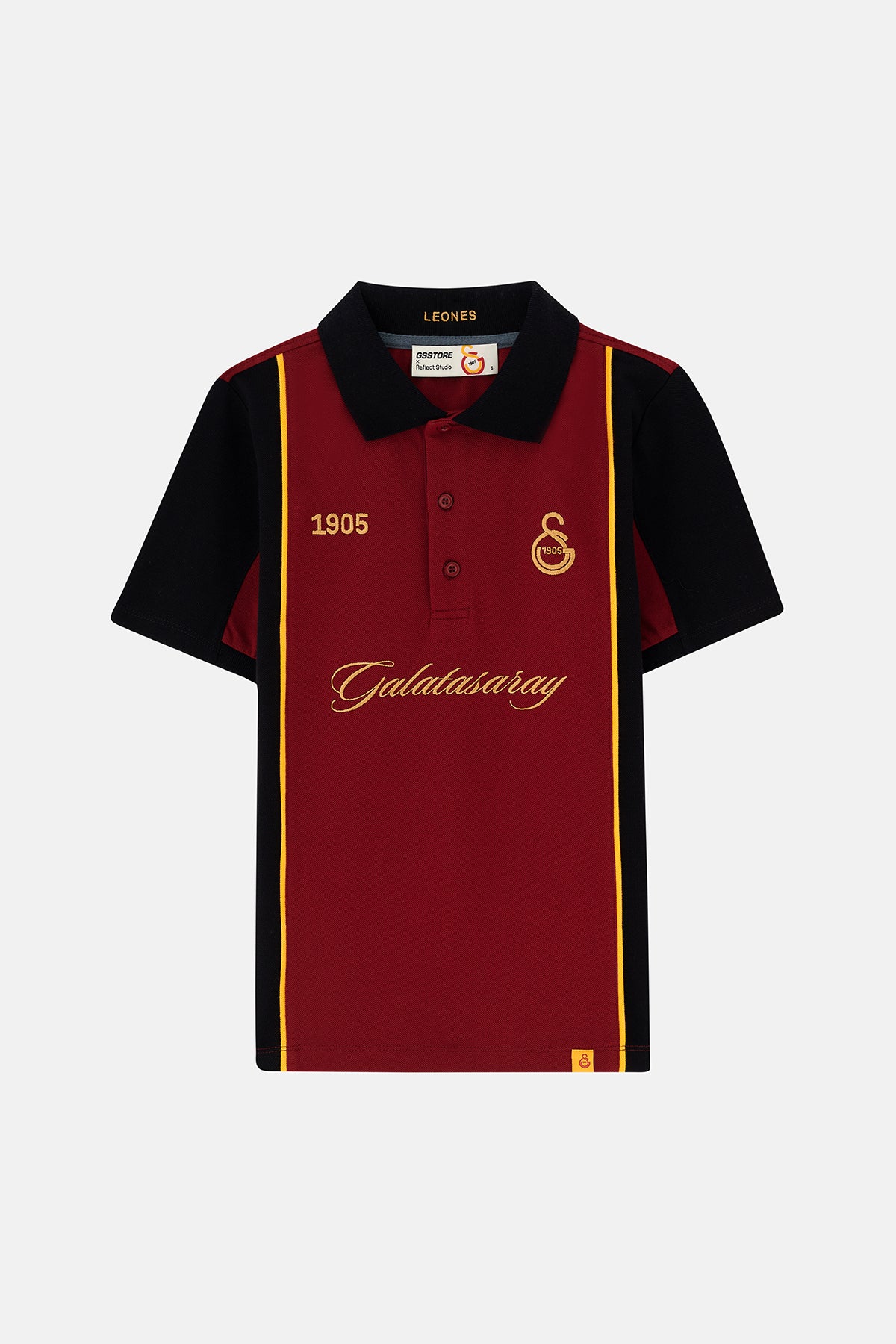 Leones Polo Yaka Kadın T-shirt - Bordo / Siyah - Görsel 2