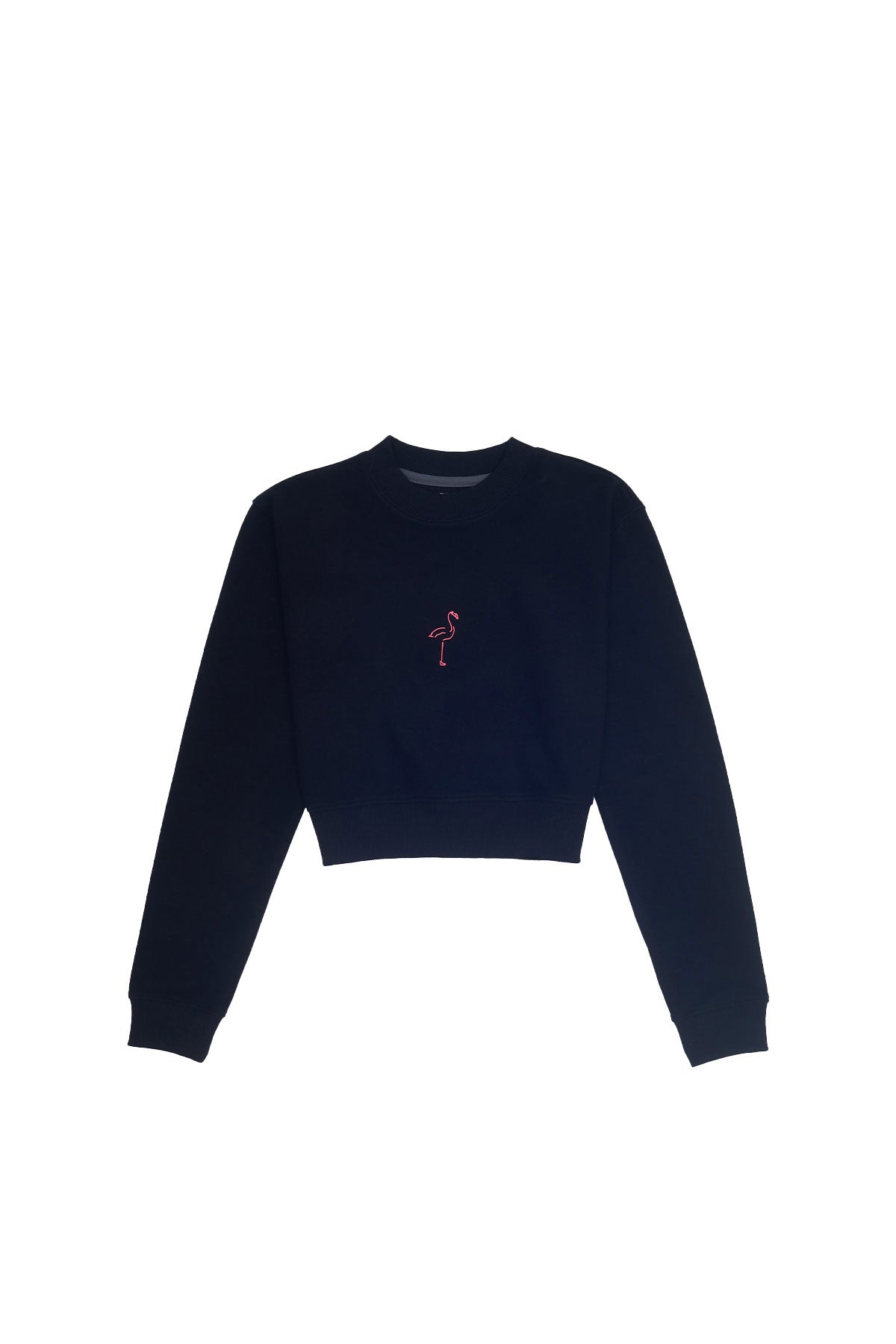Flamingo SuperSoft Crop Sweatshirt - Siyah - Görsel 3