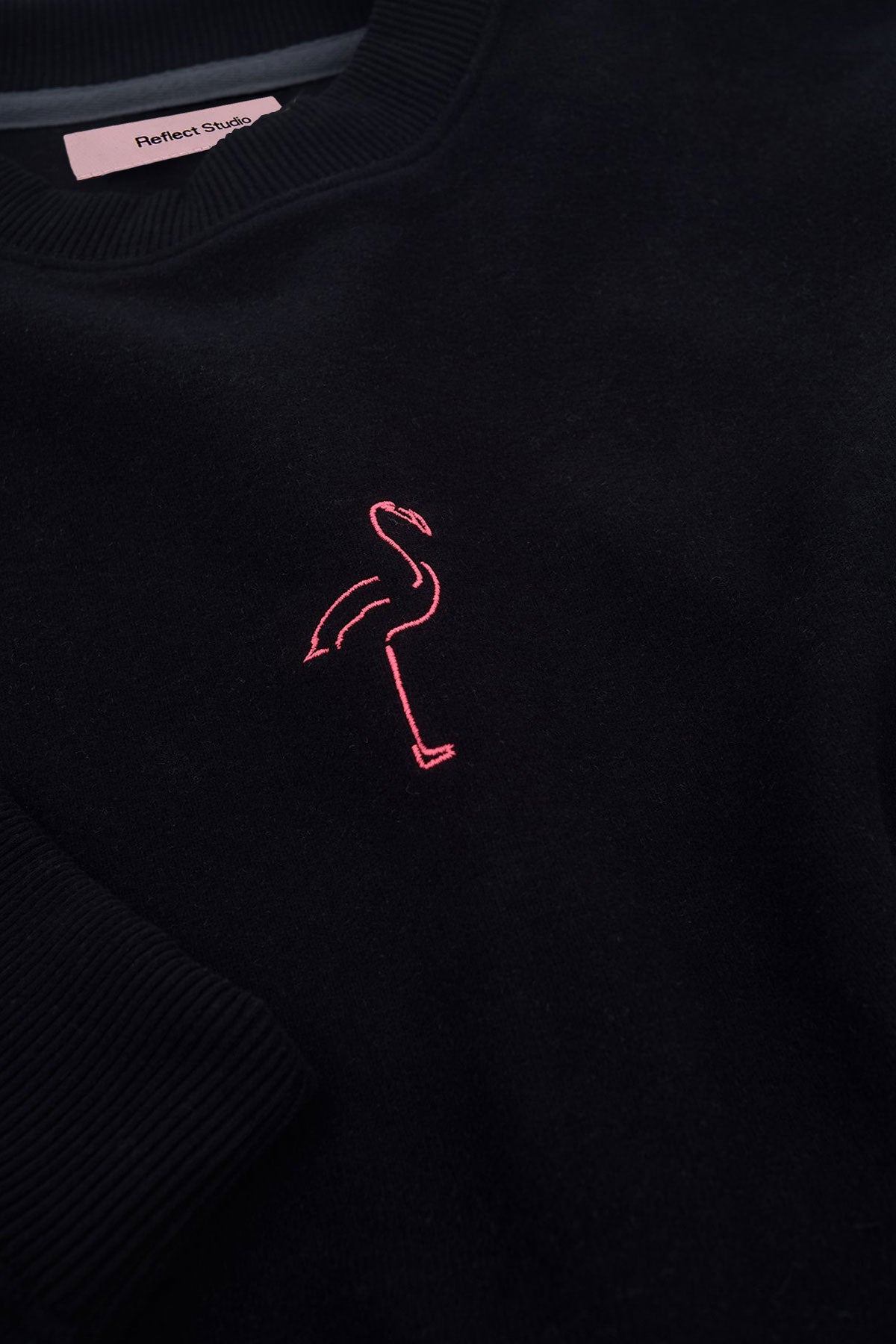 Flamingo SuperSoft Crop Sweatshirt - Siyah - Görsel 4