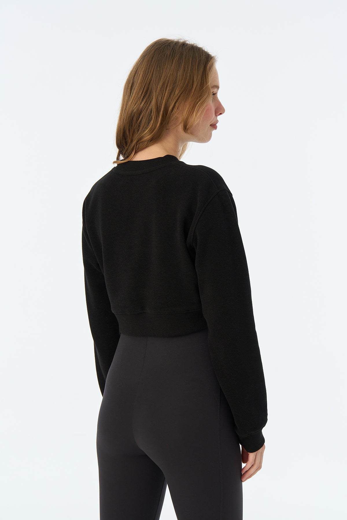 Flamingo SuperSoft Crop Sweatshirt - Siyah - Görsel 2