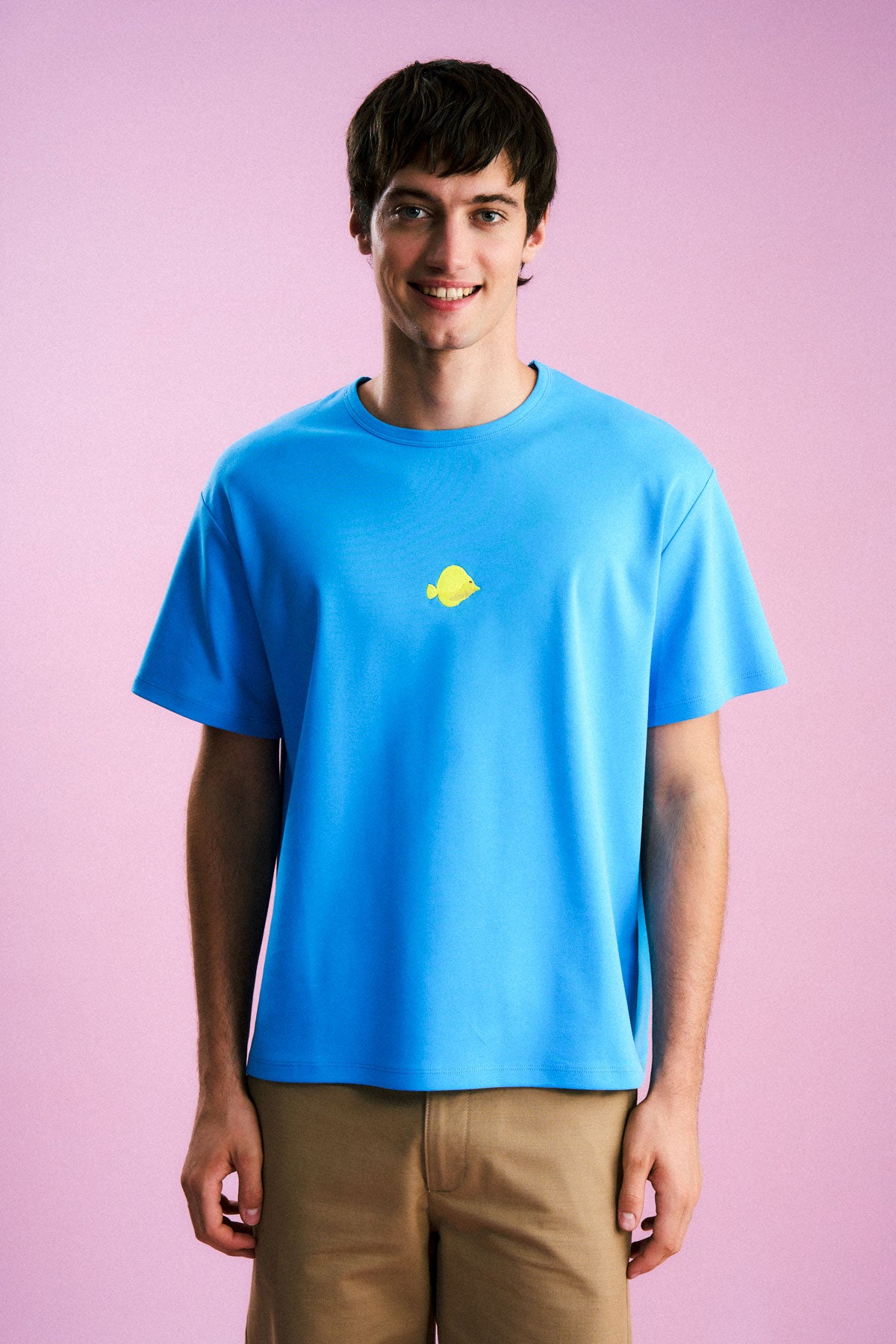 Yellow Tang Oversize Premium T-Shirt - Mavi - Görsel 3