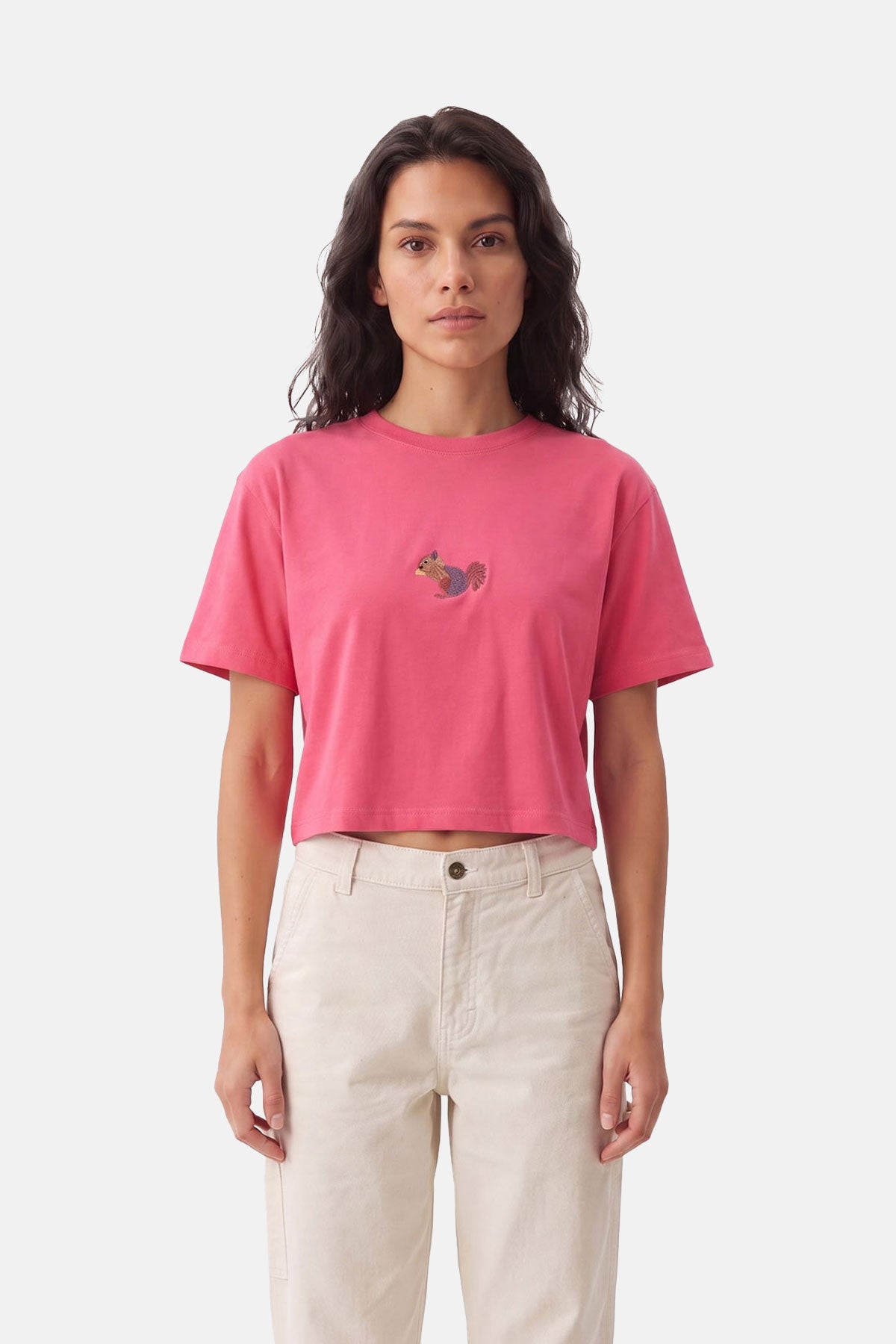 Sincap Lightweight Crop T-shirt - Pembe - Görsel 4