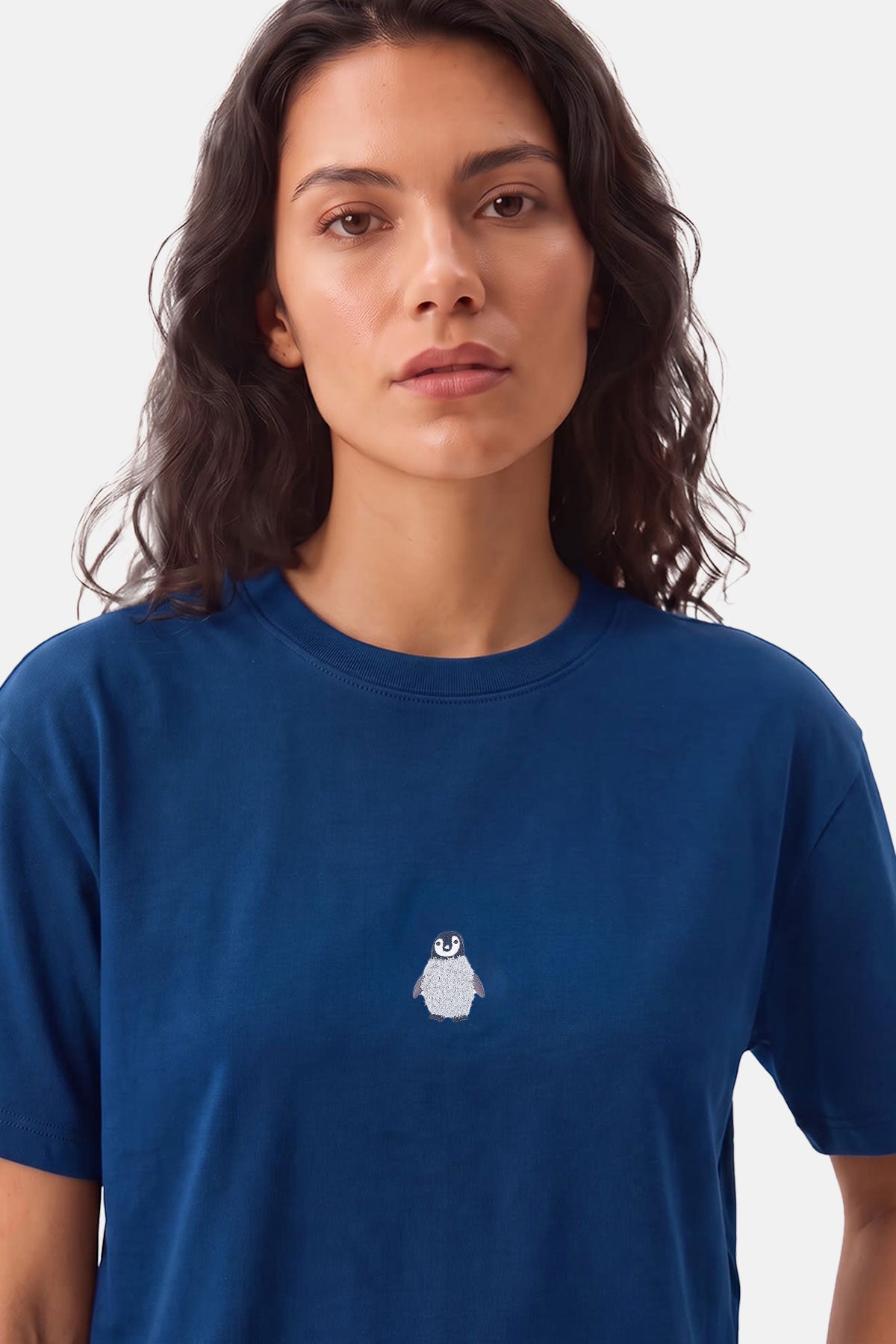 Yavru İmparator Penguen Lightweight Crop T-shirt - Lacivert - Görsel 4
