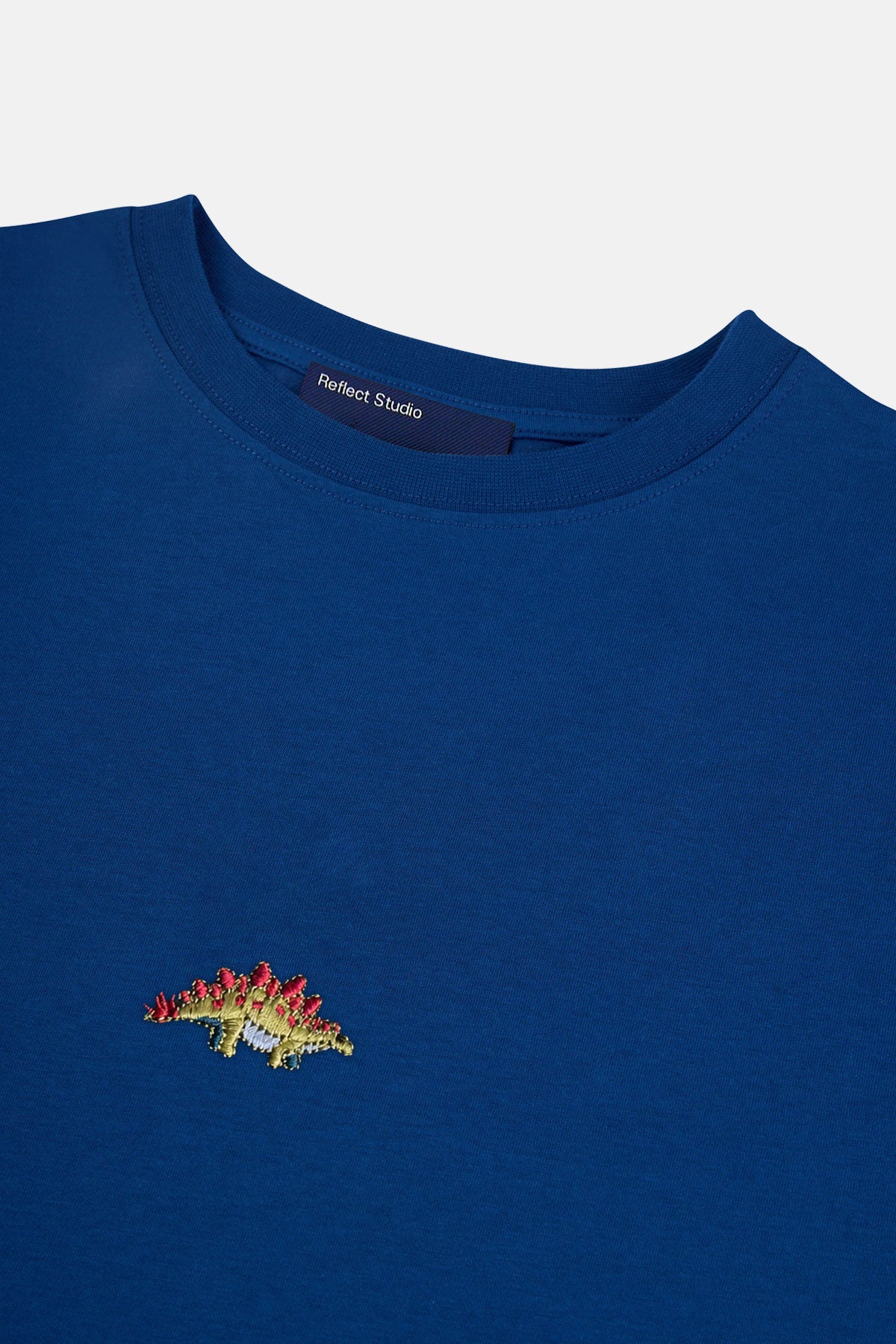Sırtı Plakalı Dinozor Lightweight Crop T-shirt - Lacivert - Görsel 2