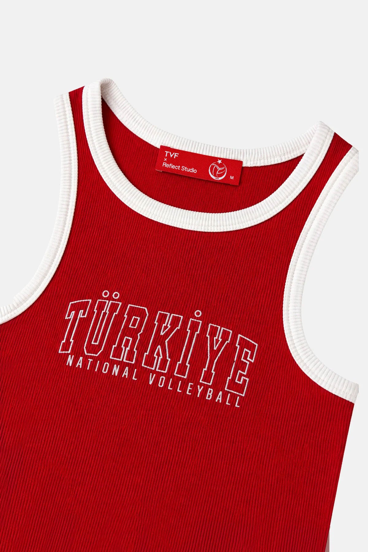 Türkiye Milli Voleybol Takımı Halter Yaka Ribana Crop Top - Kırmızı - Görsel 2